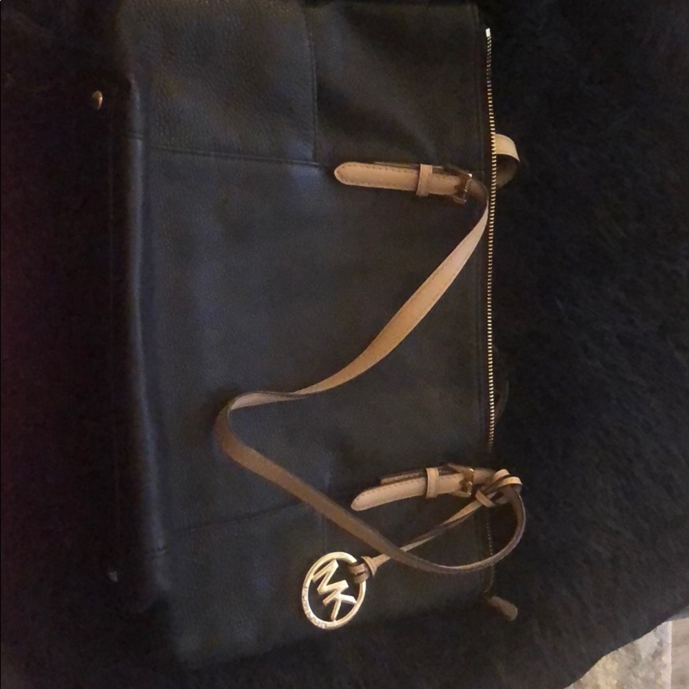 Black leather MK purse